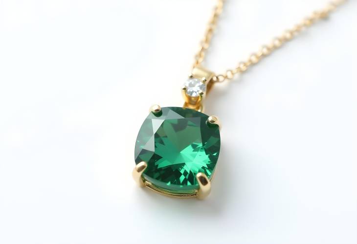 Classic Emerald and Diamond Pendant Necklace